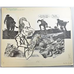 William "Bill" Hewison, collage and ink cartoon,