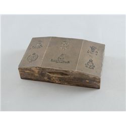 George VI silver cigarette box of Royal Artillery and
