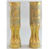 Image 1 : Pair of WWI brass trench art vases decorated with