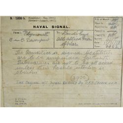 A historic WWI Naval Signal from Plymouth C in C