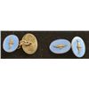 Image 1 : Pair of silver and blue enamelled RAF cufflinks with