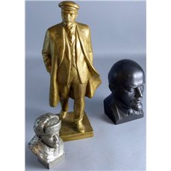 Plaster figure of Vladimir Ilyich Lenin and two similar