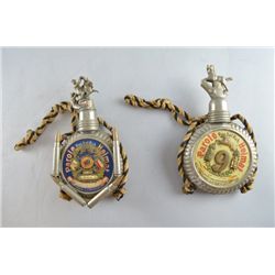 Two German 1st World War trench made flasks decorated