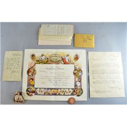 Certificate of Honour and badge for Egg Collection for