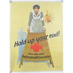 Hold Up Your End! World War I poster, 'War Fund Week