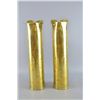 Pair of brass and engraved trench art vases with flared