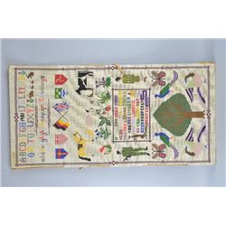 Modern needlework sampler depicting the alphabet,