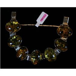 Sterling and Amber Bracelet