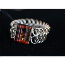 Sterling and Amber Ring
