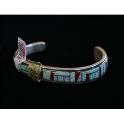 Sterling and Opal Inlay Bracelet