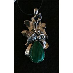 Sterling and Malachite Pendant