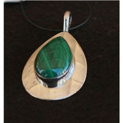 Sterling and Malachite Pendant