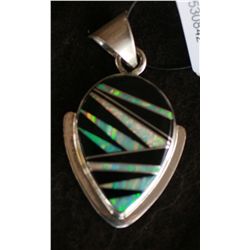 Opal and Lapis Sterling Pendant