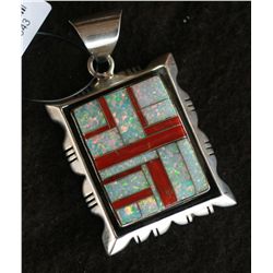 Zuni Sterling and Opal Pendant