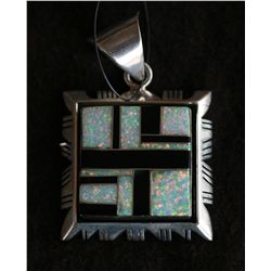 Zuni Sterling and Opal Pendant