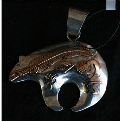 Sterling and Gold Bear Pendant