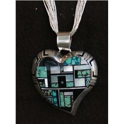 Zuni Sterling Heart Necklace and Pendant