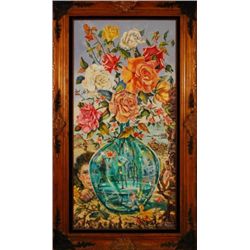 Simon Michael "Children With Flowers" Oil Painting