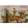 Image 2 : Simon Michael "Waiting On The Boat" Painting