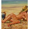 Image 3 : Simon Michael "Nude In The Sand" Oil On Canvas