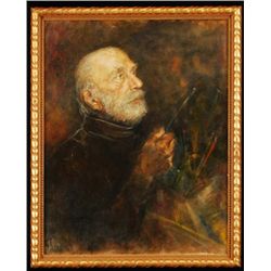 Simon Michael Self Portrait Oil On Canvas