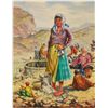 Image 1 : Simon Michael "At The Well" Acrylic Painting