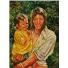 Image 1 : Simon Michael "Mother and Child" Acrylic on Canvas
