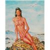 Image 1 : Simon Michael "Nude On a Rock" Oil On Canvas