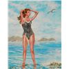 Image 1 : Simon Michael "Walk In The Surf" Oil On Canvas