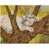 Image 1 : Simon Michael "Wild Cat in a Tree" Painting