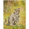 Image 1 : Simon Michael "Field Cat" Acrylic Painting