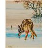 Image 1 : Simon Michael "Coyote On Frozen Backwater" Oil