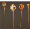 Image 1 : Collection of 4 Gold Stick Pins