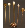 Image 1 : Collection of 6 Gold Pearl Stick Pins