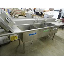 S/S 3-Comp Sink w/Wand & Drain Boards