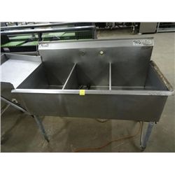 S/S 3-Comp Sink w/Drainboard