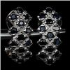 Image 1 : WHITE GOLD OVER STERLING SILVER BLUE SAPPHIRE EARRINGS