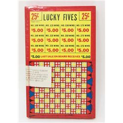 VINTAGE LUCKY FIVES PUNCH BOARD