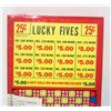 Image 2 : VINTAGE LUCKY FIVES PUNCH BOARD