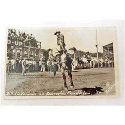 VINTAGE RPPC BILL LINDERMAN RODEO PHOTO POSTCARD