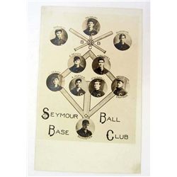 VINTAGE RPPC SEYMORE BASEBALL CLUB POSTCARD