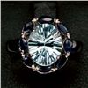 Image 1 : STERLING SILVER BLUE TOPAZ & BLUE SAPPHIRE RING SZ 6.5