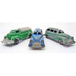 LOT OF 3 VINTAGE MANOIL TOY CARS