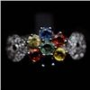 Image 1 : STERLING SILVER SAPPHIRE & TOPAZ RING SZ 7.5