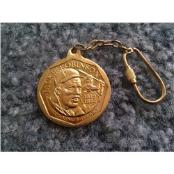 JACKIE ROBINSON BREAKING BARRIERS GOLD PLATED KEYCHAIN