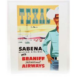 TEXAS BELGIAN AIRLINES MUSEUM GRADE 8 X 10 CANVAS PRINT