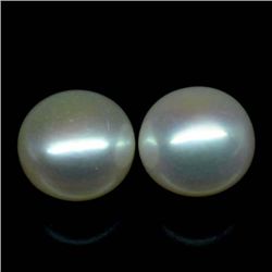 PAIR OF 8.88 CTS WHITE CHINESE FRESH WATER PEARLS