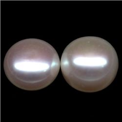 PAIR OF 8.61 CTS WHITE CHINESE FRESH WATER PEARLS