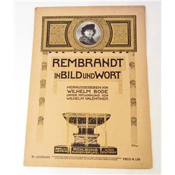 VINTAGE "REMBRANDT IN IMAGES & WORDS" GERMAN PERIODICAL