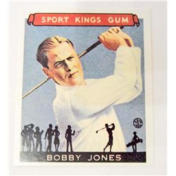 BOBBY JONES 1933 GOUDY GUM SPORTS KINGS #38 1986 REPRINT